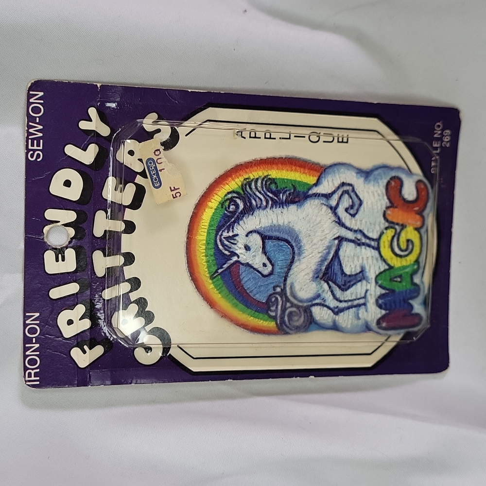 Friendly Critters Iron on patch Eckerd Magic Unicorn sealed Vintage NOS